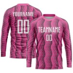 Weißes, rosafarbenes Fußballtrikot mit Sublimationsdruck Weißes, rosafarbenes Fußballtrikot mit Sublimationsdruck