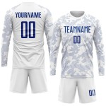 Benutzerdefiniertes Fußball-Sublimationstrikot Royal Uniform Weiß Benutzerdefiniertes Fußball-Sublimationstrikot Royal Uniform Weiß