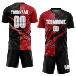 Muster Schwarz Weiß Benutzerdefinierte Graffiti Scratch Sublimation Rot-Grau Uniform Muster Schwarz Weiß Benutzerdefinierte Graffiti Scratch Sublimation Rot-Grau Uniform