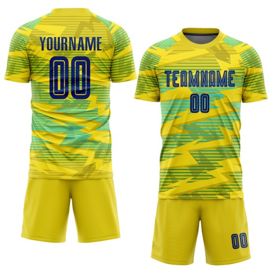 Blaues Trikot Royal-Light Custom Sublimation Fußballuniform Auswärts Gold Blaues Trikot Royal-Light Custom Sublimation Fußballuniform Auswärts Gold