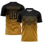 Fußball Schwarz Alte Uniform Sublimation Gold Custom Jersey Fußball Schwarz Alte Uniform Sublimation Gold Custom Jersey
