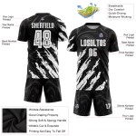 Uniform Weiß Fußball Custom Sublimation Jersey Schwarz Uniform Weiß Fußball Custom Sublimation Jersey Schwarz