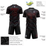 Benutzerdefinierte rot schwarz Trikot Uniform Fußball Sublimation Benutzerdefinierte rot schwarz Trikot Uniform Fußball Sublimation
