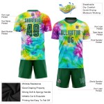 Uniform Grün-Weiß Farbstoff Kelly Tie Jersey Fußball Custom Sublimation Uniform Grün-Weiß Farbstoff Kelly Tie Jersey Fußball Custom Sublimation