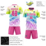 Benutzerdefinierte Trikot Krawatte Sublimation Fußball Uniform Farbstoff Rosa-Weiß Benutzerdefinierte Trikot Krawatte Sublimation Fußball Uniform Farbstoff Rosa-Weiß