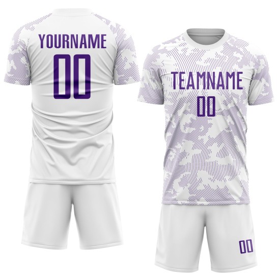 Jersey Sublimation Lila Weiß Fußball Custom Uniform Jersey Sublimation Lila Weiß Fußball Custom Uniform