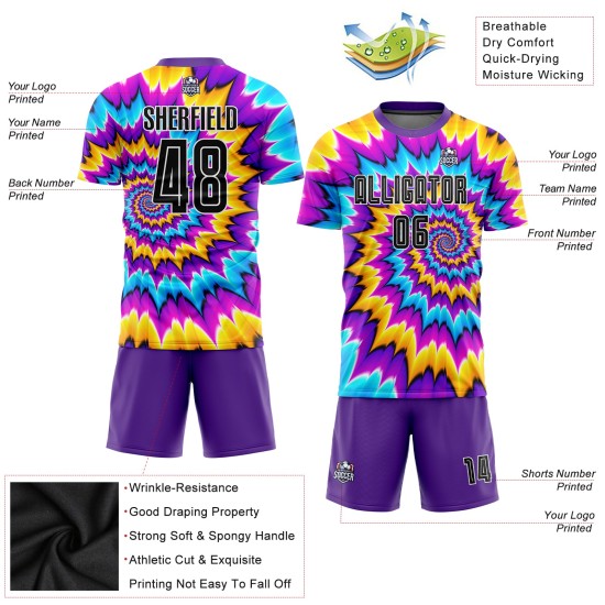 Farbstoff Custom Tie Fußball Uniform Sublimation Schwarz-Weiß Jersey Farbstoff Custom Tie Fußball Uniform Sublimation Schwarz-Weiß Jersey
