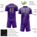 Benutzerdefinierte Fußball Lila Trikot Grau-Schwarz Uniform Sublimation Benutzerdefinierte Fußball Lila Trikot Grau-Schwarz Uniform Sublimation