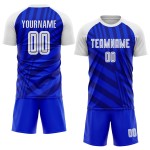 Royal Jersey Uniform Fußball Sublimation Weiß-Marineblau Custom Royal Jersey Uniform Fußball Sublimation Weiß-Marineblau Custom