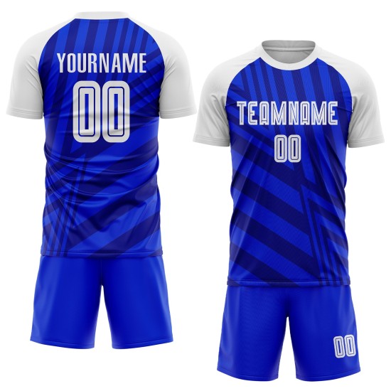 Royal Jersey Uniform Fußball Sublimation Weiß-Marineblau Custom Royal Jersey Uniform Fußball Sublimation Weiß-Marineblau Custom