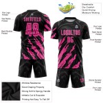 Trikot Schwarz Sublimation Uniform Benutzerdefinierte Fußball Rosa Trikot Schwarz Sublimation Uniform Benutzerdefinierte Fußball Rosa