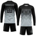 Schwarz Silber Jersey Sublimation Custom Uniform Fußball Schwarz Silber Jersey Sublimation Custom Uniform Fußball