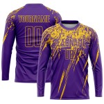 Gelbe Uniform Lila Fußball Sublimation Custom Jersey Gelbe Uniform Lila Fußball Sublimation Custom Jersey