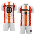 Uniform Fußball Custom Weiß Jersey Sublimation Schwarz-Orange Uniform Fußball Custom Weiß Jersey Sublimation Schwarz-Orange