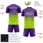 Sublimation Custom Green Jersey Fußballuniform Neon Lila-Weiß Sublimation Custom Green Jersey Fußballuniform Neon Lila-Weiß