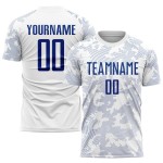 Benutzerdefiniertes Fußball-Sublimationstrikot Royal Uniform Weiß Benutzerdefiniertes Fußball-Sublimationstrikot Royal Uniform Weiß