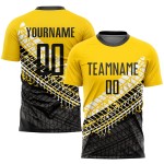 Sublimation Fußballtrikot Custom Schwarz-Weiß Gold Uniform Sublimation Fußballtrikot Custom Schwarz-Weiß Gold Uniform