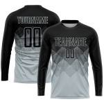 Schwarz Silber Jersey Sublimation Custom Uniform Fußball Schwarz Silber Jersey Sublimation Custom Uniform Fußball