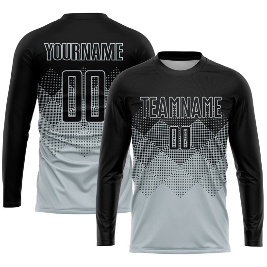 Schwarz Silber Jersey Sublimation Custom Uniform Fußball Schwarz Silber Jersey Sublimation Custom Uniform Fußball