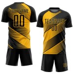 Uniform Custom Gold Fußball Schwarz Trikot Sublimation Uniform Custom Gold Fußball Schwarz Trikot Sublimation