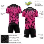 Jersey Sublimation Custom Fußball Rosa Uniform Schwarz Jersey Sublimation Custom Fußball Rosa Uniform Schwarz