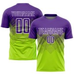 Sublimation Custom Green Jersey Fußballuniform Neon Lila-Weiß Sublimation Custom Green Jersey Fußballuniform Neon Lila-Weiß