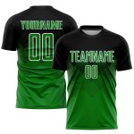 Grün-Weiß Gras Sublimation Uniform Jersey Schwarz Custom Fußball Grün-Weiß Gras Sublimation Uniform Jersey Schwarz Custom Fußball