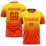 Fußball Orange Benutzerdefinierte Uniform Fade Gold Mode Jersey Sublimation Fußball Orange Benutzerdefinierte Uniform Fade Gold Mode Jersey Sublimation