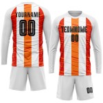 Uniform Fußball Custom Weiß Jersey Sublimation Schwarz-Orange Uniform Fußball Custom Weiß Jersey Sublimation Schwarz-Orange