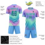 Fußballuniform Trikot Krawatte Sublimation Custom Teal-Weiß Dye Fußballuniform Trikot Krawatte Sublimation Custom Teal-Weiß Dye