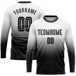 Sublimation Mode Verblassen Lange Schwarz Weiß Jersey Uniform Ärmel Fußball Sublimation Mode Verblassen Lange Schwarz Weiß Jersey Uniform Ärmel Fußball