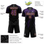 Sublimation Custom Fußball Schwarz Lila-Gold Uniform Trikot Sublimation Custom Fußball Schwarz Lila-Gold Uniform Trikot