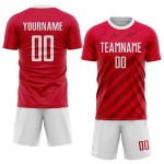Weiße Sublimation Fußballuniform Individuelles rotes Trikot Weiße Sublimation Fußballuniform Individuelles rotes Trikot