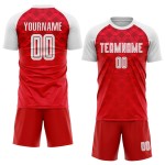 Jersey Uniform Weiß Rot Fußball Sublimation Custom Auswärts Jersey Uniform Weiß Rot Fußball Sublimation Custom Auswärts