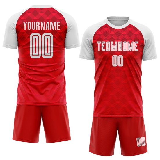 Jersey Uniform Weiß Rot Fußball Sublimation Custom Auswärts Jersey Uniform Weiß Rot Fußball Sublimation Custom Auswärts