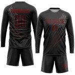 Benutzerdefinierte Sublimation Trikot Fußball Schwarz-Rot Uniform Schwarz Benutzerdefinierte Sublimation Trikot Fußball Schwarz-Rot Uniform Schwarz