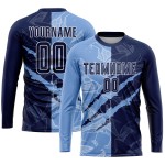 Jersey Sublimation Scratch Uniform Navy-Light Custom Graffiti Muster Fußball Blau Jersey Sublimation Scratch Uniform Navy-Light Custom Graffiti Muster Fußball Blau