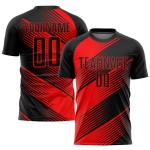 Rote Sublimation Fußball Custom Schwarzes Trikot Uniform Rote Sublimation Fußball Custom Schwarzes Trikot Uniform