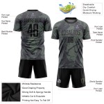 Olive Schwarz Fußball zu Jersey Sublimation Custom Uniform Salut Service Olive Schwarz Fußball zu Jersey Sublimation Custom Uniform Salut Service
