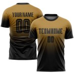 Jersey Mode Schwarz Alte Uniform Sublimation Verblassen Gold Fußball Jersey Mode Schwarz Alte Uniform Sublimation Verblassen Gold Fußball