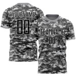 Salute Custom Schwarz-Grau zum Service Sublimation Camo Fußballtrikot Uniform Salute Custom Schwarz-Grau zum Service Sublimation Camo Fußballtrikot Uniform