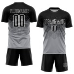 Grau Schwarz-Weiß Sublimation Jersey Custom Light Fußballuniform Grau Schwarz-Weiß Sublimation Jersey Custom Light Fußballuniform