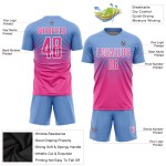 Rosa-Weißes Trikot Hellblaue Sublimationsuniform Benutzerdefinierter Fußball Rosa-Weißes Trikot Hellblaue Sublimationsuniform Benutzerdefinierter Fußball