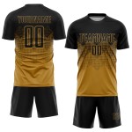 Fußball Schwarz Alte Uniform Sublimation Gold Custom Jersey Fußball Schwarz Alte Uniform Sublimation Gold Custom Jersey