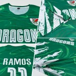 Benutzerdefinierte Fußball Sublimation Jersey Weiß Grün Kelly Uniform Benutzerdefinierte Fußball Sublimation Jersey Weiß Grün Kelly Uniform