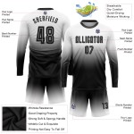 Sublimation Mode Verblassen Lange Schwarz Weiß Jersey Uniform Ärmel Fußball Sublimation Mode Verblassen Lange Schwarz Weiß Jersey Uniform Ärmel Fußball