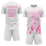 Sublimation Weiß Rosa Fußballuniform Custom Jersey Sublimation Weiß Rosa Fußballuniform Custom Jersey
