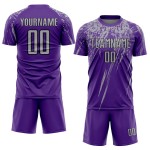 Benutzerdefinierte Fußball Lila Trikot Grau-Schwarz Uniform Sublimation Benutzerdefinierte Fußball Lila Trikot Grau-Schwarz Uniform Sublimation