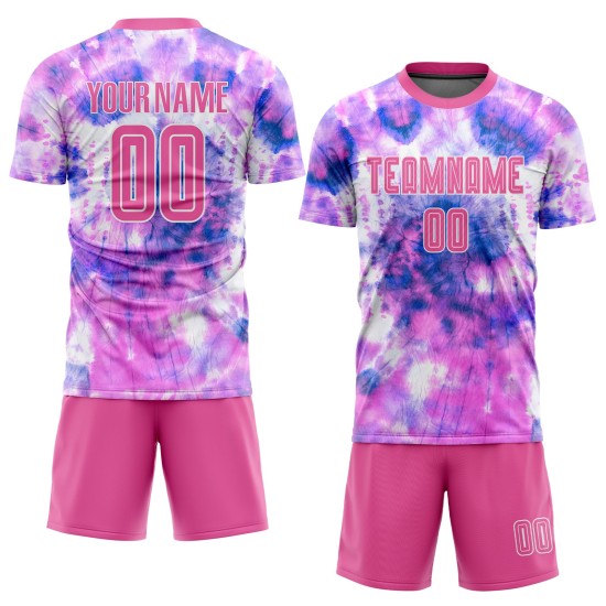 Dye Fußballuniform Custom Sublimation Jersey Krawatte Pink-Weiß Dye Fußballuniform Custom Sublimation Jersey Krawatte Pink-Weiß