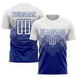 Fußball Custom Jersey Royal Sublimation Weiße Uniform Fußball Custom Jersey Royal Sublimation Weiße Uniform